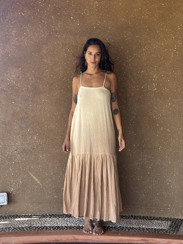 Vestido Adriana Degradado Natural Beige