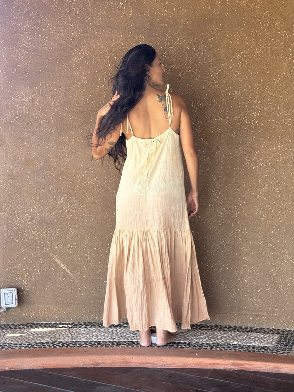 Vestido Adriana Degradado Natural Beige