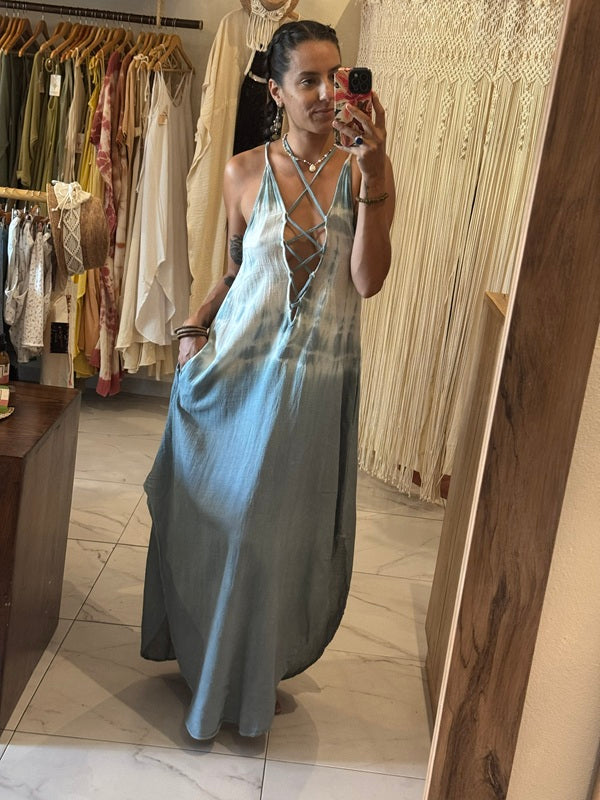 Vestido Angela Tie Dye Azul Cielo