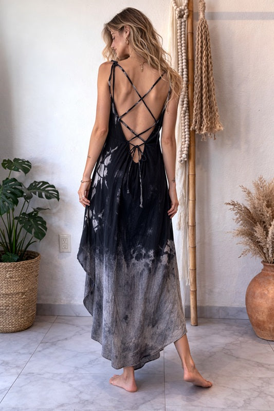 Vestido Amara Tie Dye Negro - Gris