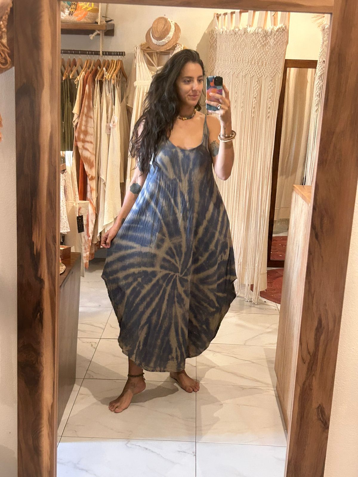 Vestido Amara Tie Dye Azul - Gris