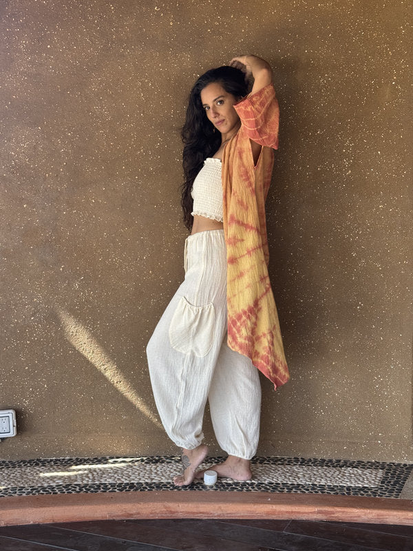 Kimono Camelia Tie Dye Espiral Total Coral