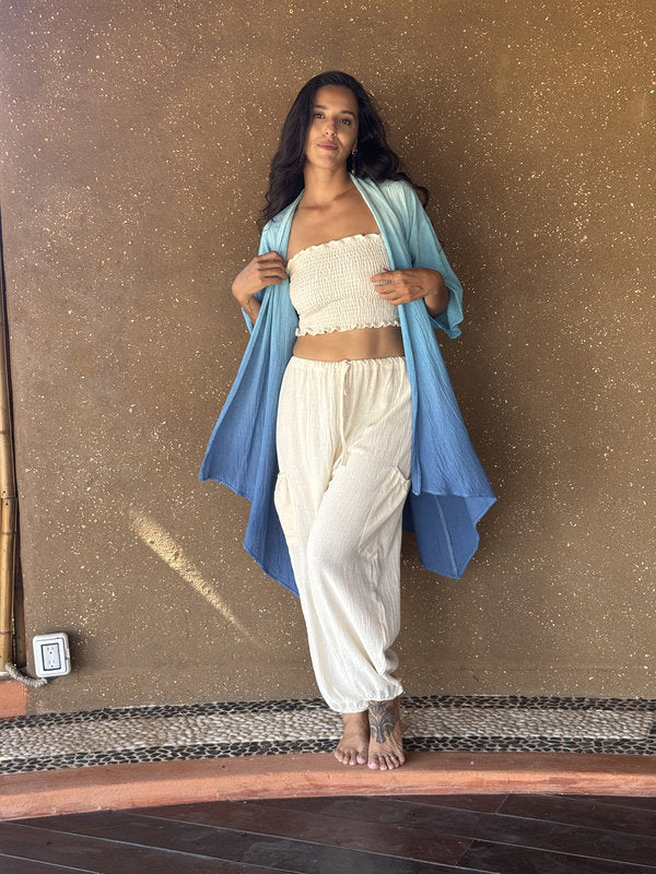 Kimono Camelia Degradado Turquesa