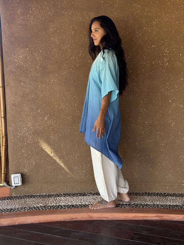 Kimono Camelia Degradado Turquesa