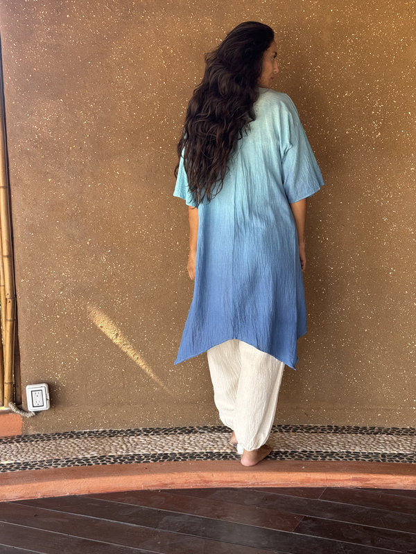 Kimono Camelia Degradado Turquesa