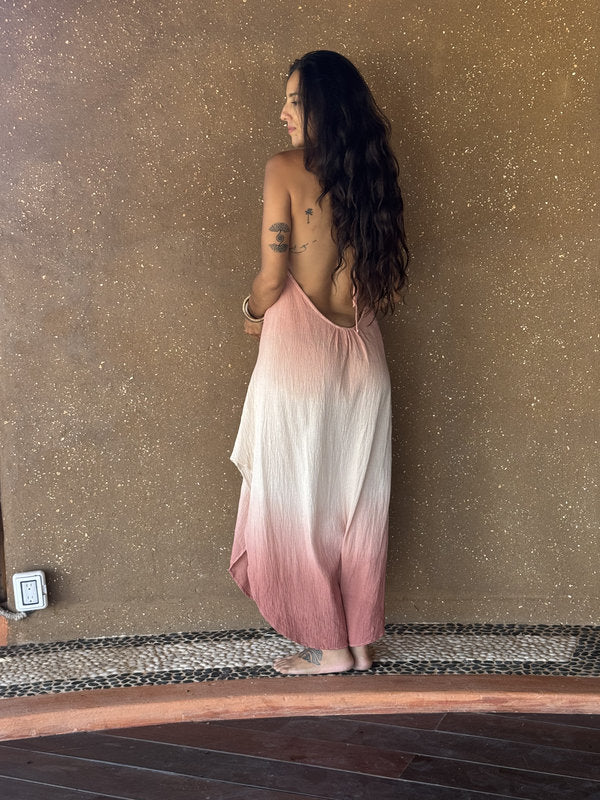 Vestido Freda Degradado Doble Mauve