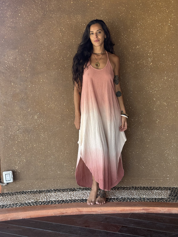 Vestido Freda Degradado Doble Mauve