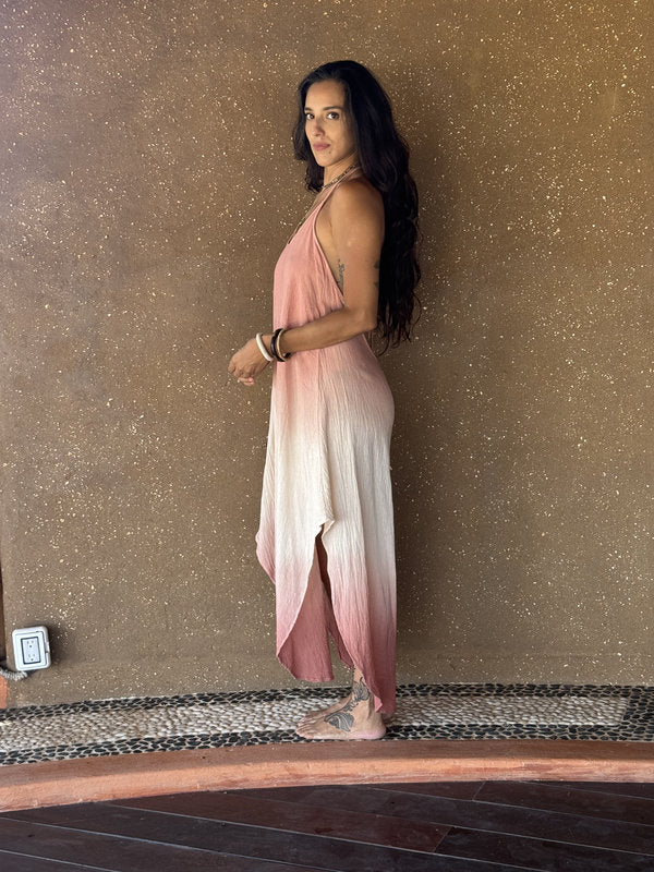 Vestido Freda Degradado Doble Mauve