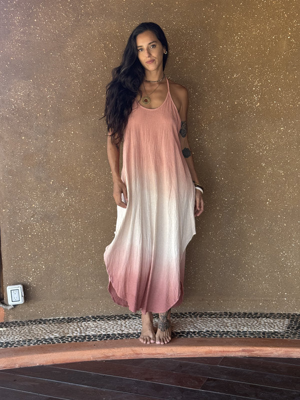 Vestido Freda Degradado Doble Mauve
