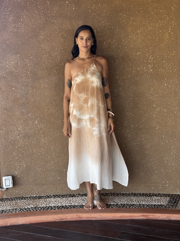 Vestido Luna Tie Dye Nubes Natural Café