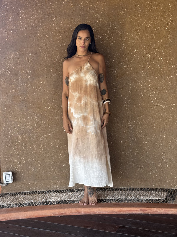 Vestido Luna Tie Dye Nubes Natural Café