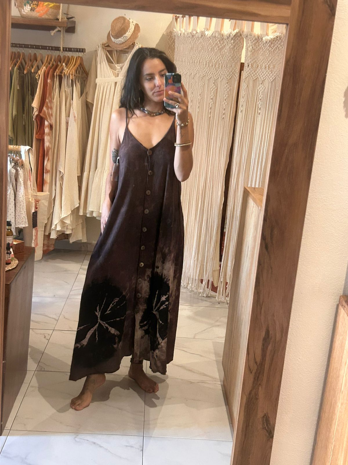 Vestido Lorena Tie Dye Café