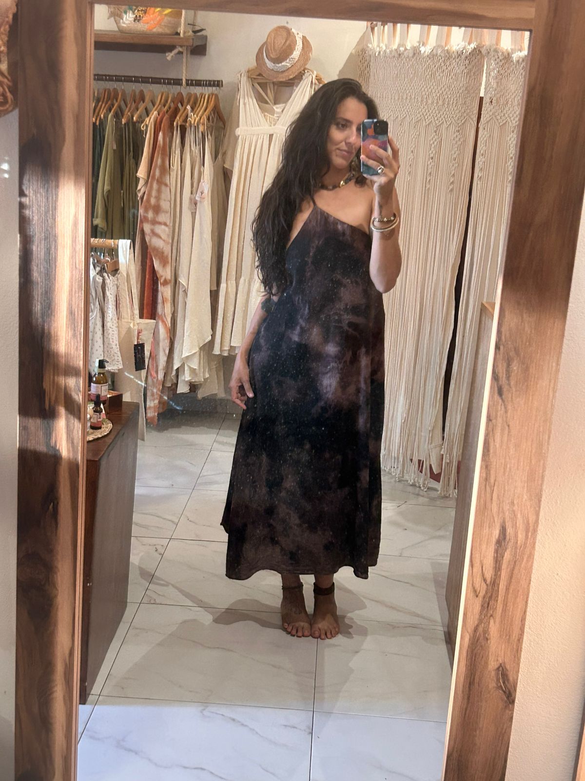Vestido Luna Tie Dye Negro - Café