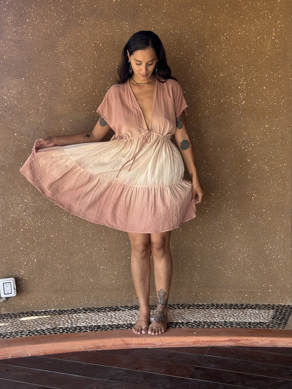 Vestido Osma Degradado Doble Mauve