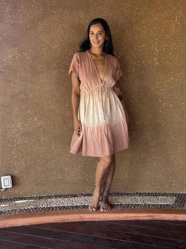 Vestido Osma Degradado Doble Mauve