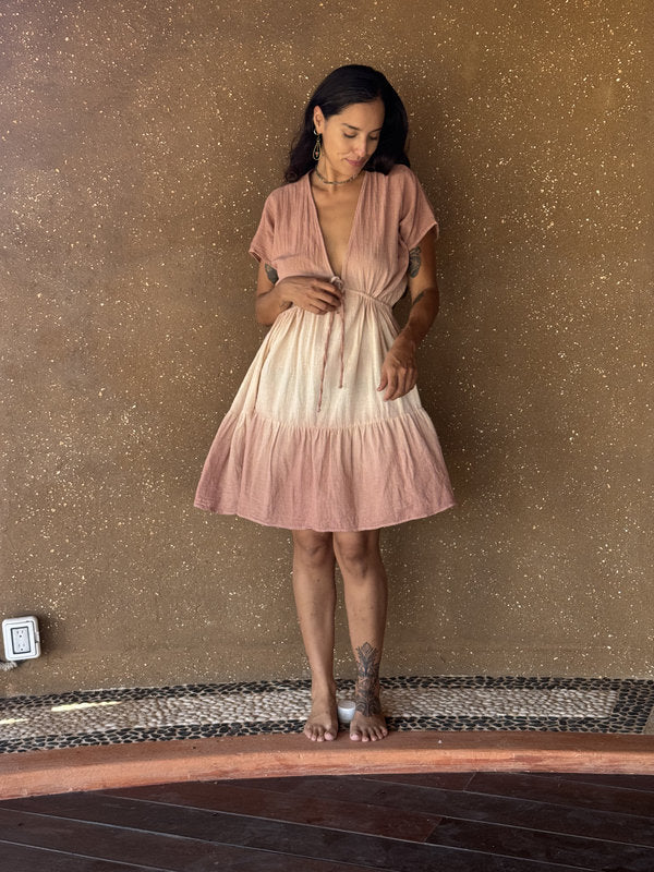 Vestido Osma Degradado Doble Mauve