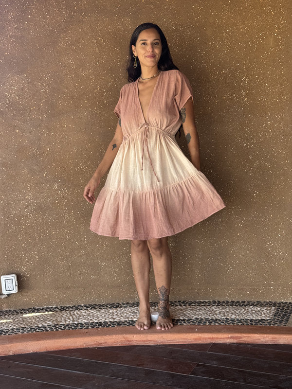 Vestido Osma Degradado Doble Mauve