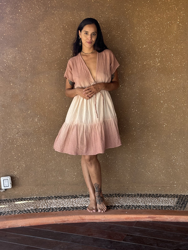 Vestido Osma Degradado Doble Mauve