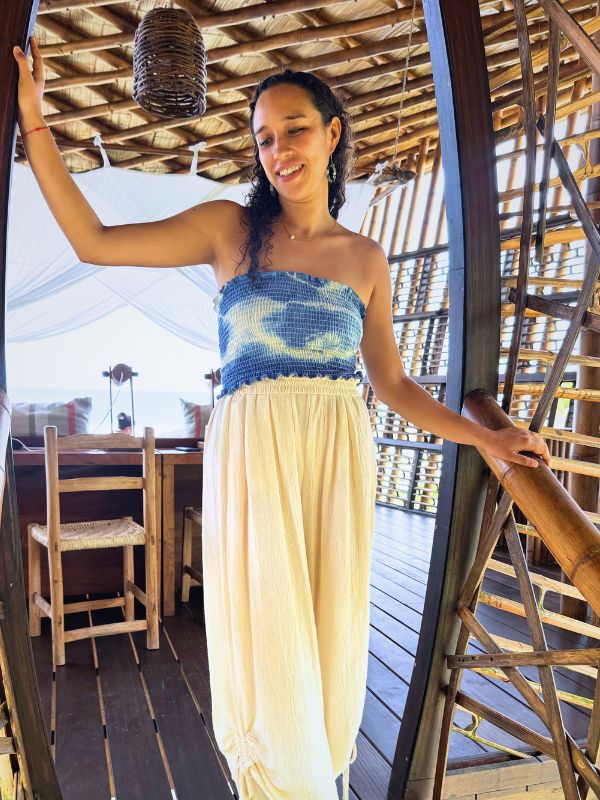 Top Lena Tie Dye Nubes Azul Marino