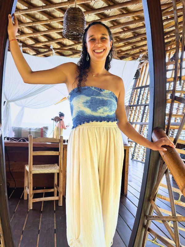 Top Lena Tie Dye Nubes Azul Marino
