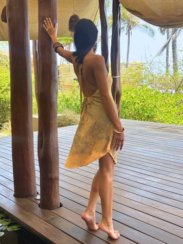 Vestido Freda Tie Dye Nubes Ocre