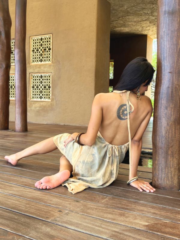 Vestido Freda Tie Dye Nubes Ocre