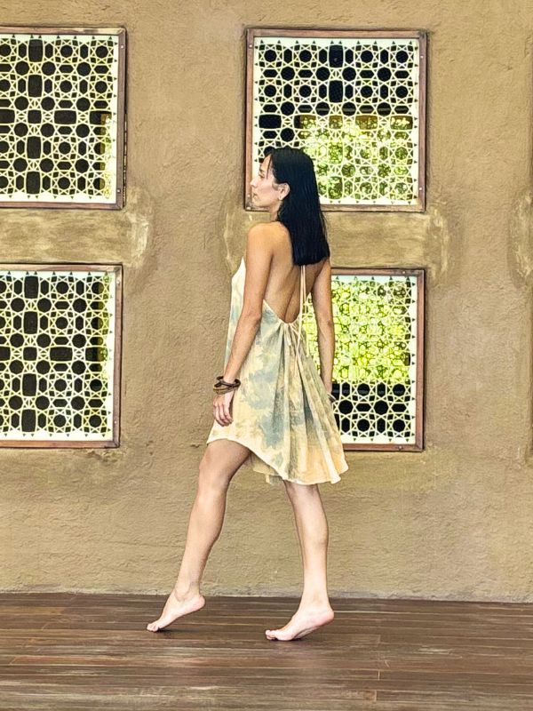 Vestido Freda Tie Dye Nubes Ocre