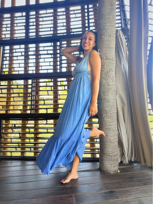 Vestido Julieta Maxi Degradado Azul Medio