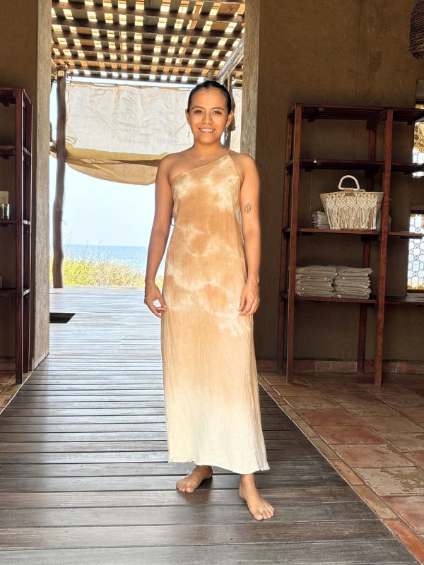 Vestido Luna Tie Dye Nubes Natural Café