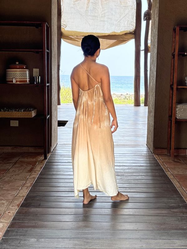Vestido Luna Tie Dye Nubes Natural Café